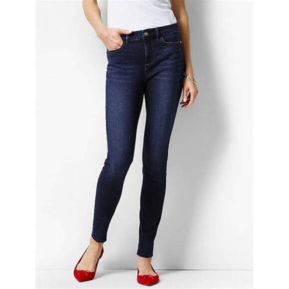 Talbots Flawless Five-Pocket Dark Wash Mid Rise Skinny Jeans Size 2 - Picture 1 of 10